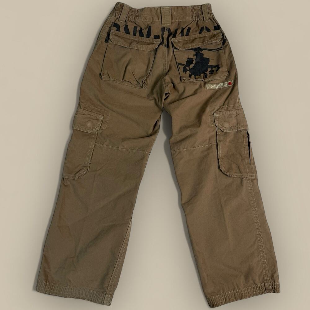 Vtg Y2K JNCO Khaki Tan Pants Boys Size 7x Skater Cargo 90s Wide Leg Baggy 24x22 - Picture 2 of 7